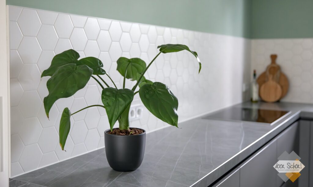 Een mat grijze keuken met een Neolith blad — beeld 9